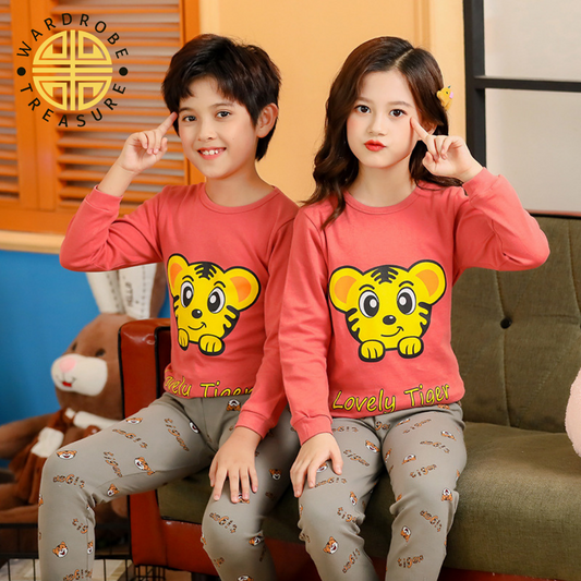 Lovely Tiger Printed Night Suit For Kids