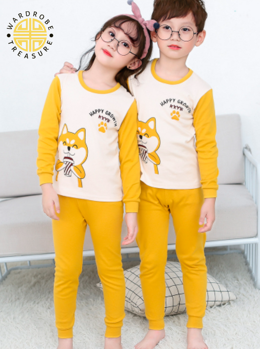 Happy Cat Printed Night Suit For Kids
