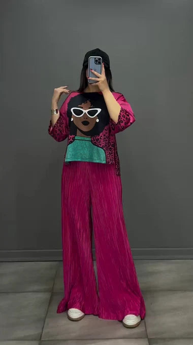 2 PCS Silk Printed Co Ord Set