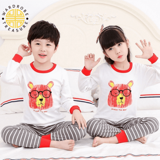 The Bear Printed Night Suit For Kids