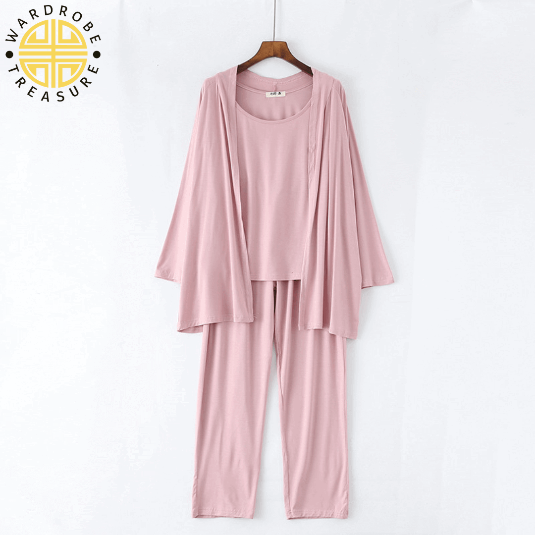 Baby Pink 03 Pcs Sleep Wear For Her