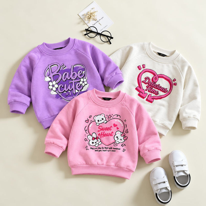 Pack of 3 Funky Printed Sweatshirt For Kids