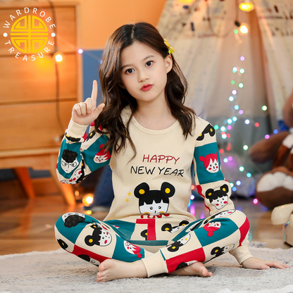 Happy New Year Printed Night Suit For Kids