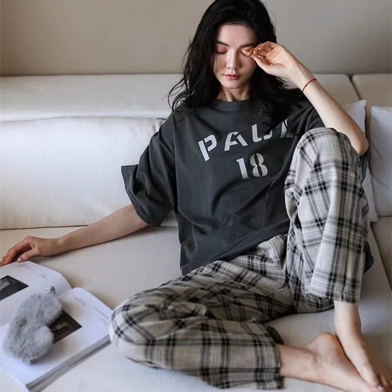 Grey Paul 18 Printed Casual PJ Set For Her