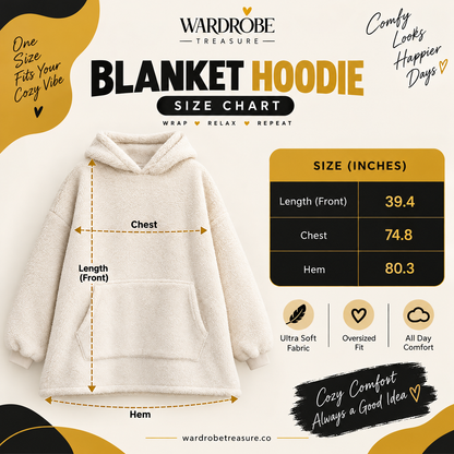 Teddy Bear Printed Blanket Hoodie