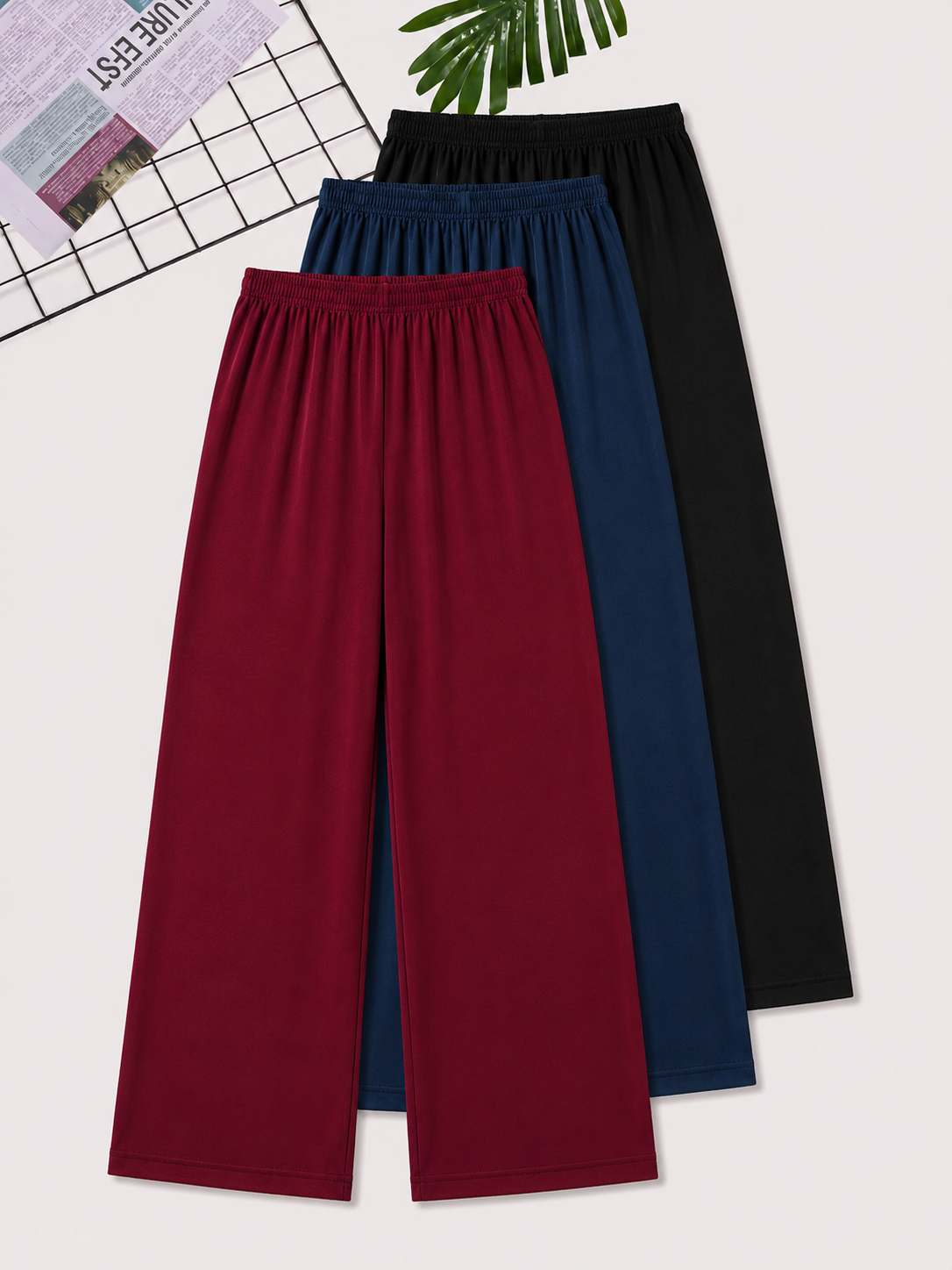 Pack of 3 Multi Palazzo Pajamas For Her