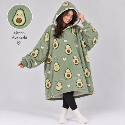 Avocado Printed Blanket Hoodie