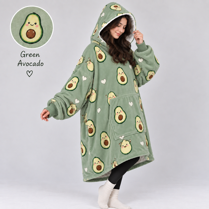 Avocado Printed Blanket Hoodie