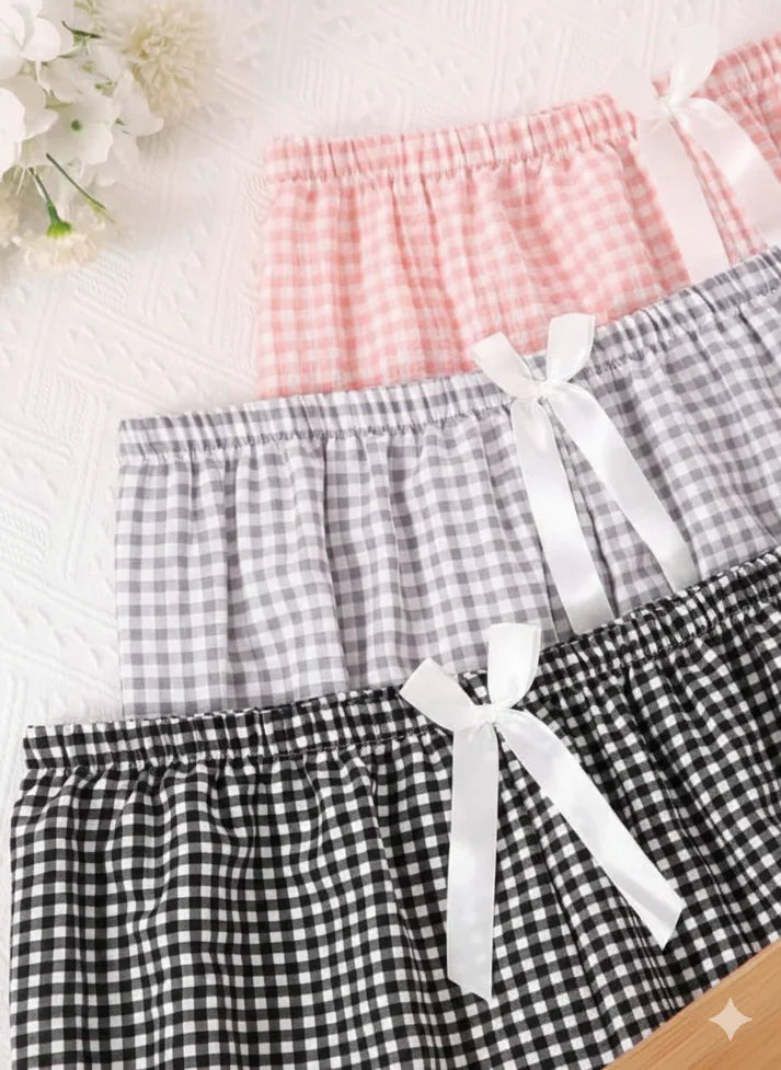 Pack of 3 Small Cheq Printed Palazzo Pajamas For Her