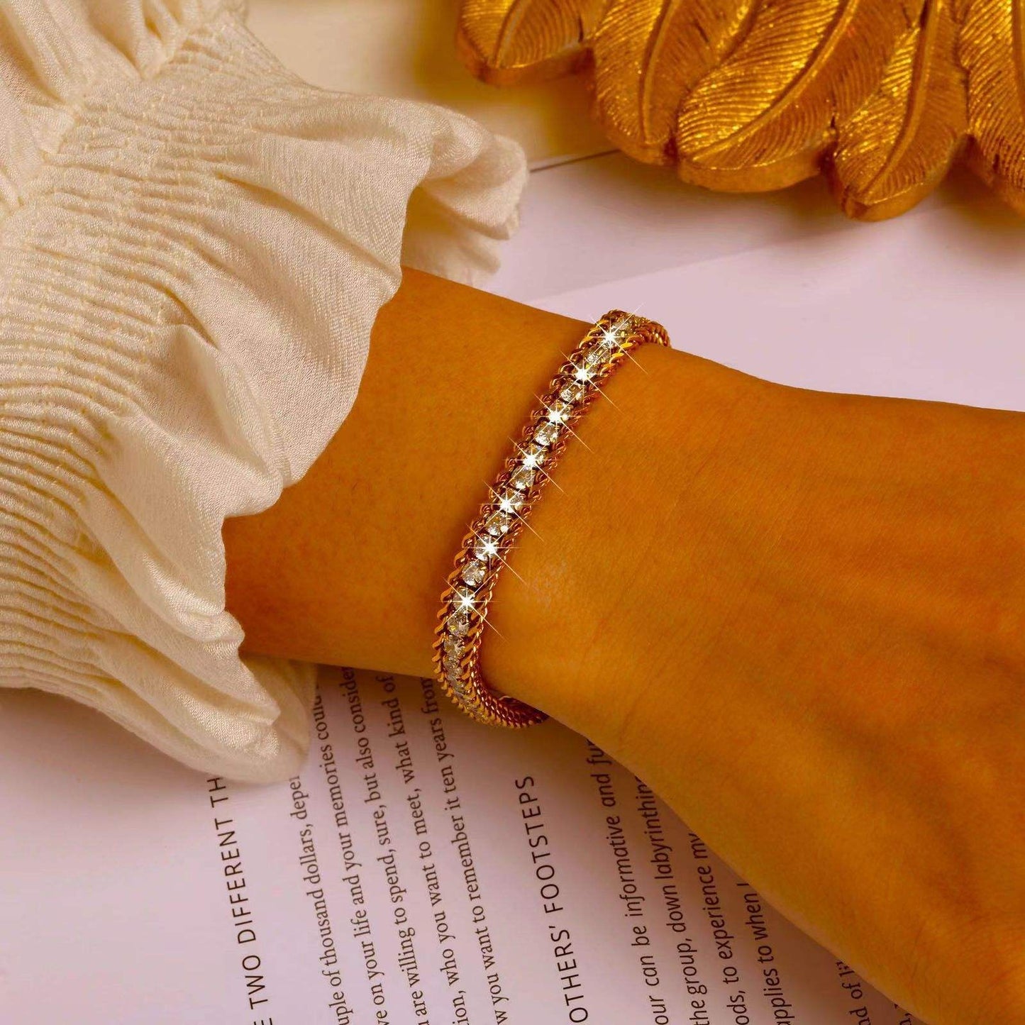 White Stone Tennis Bracelet