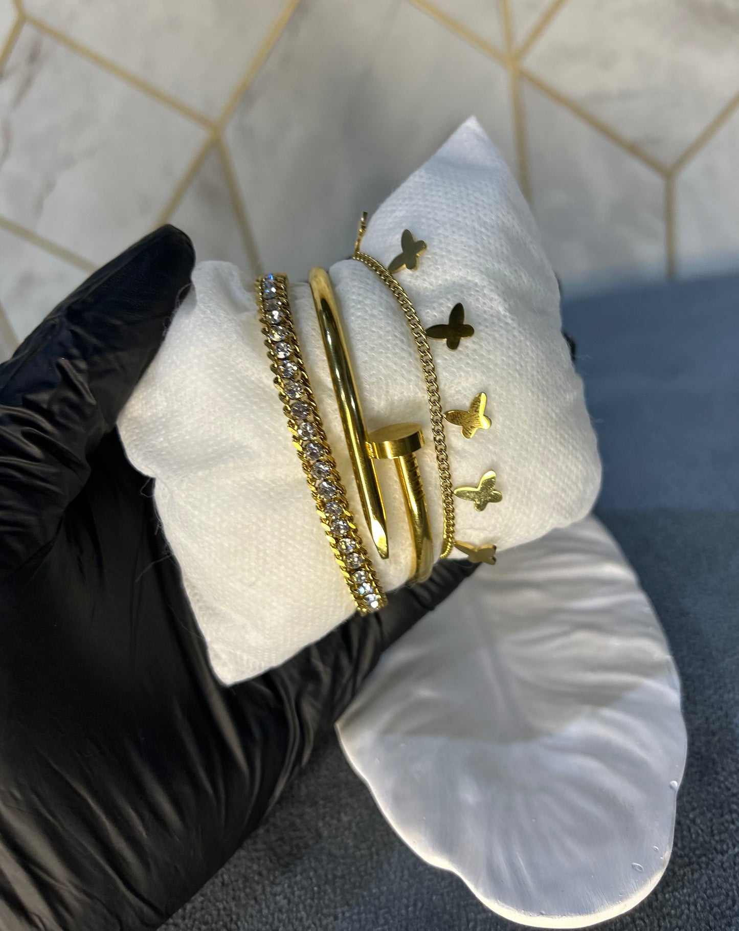 Stone Tennis, Cartier Nail & Butterflies "Pack of 3 Stack"