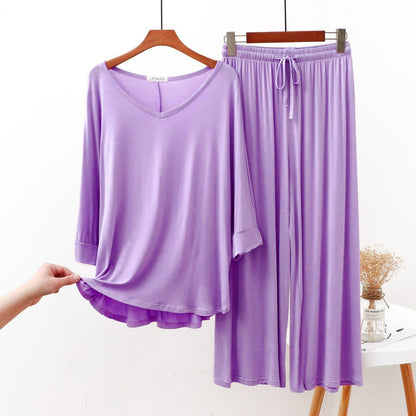 V-Neck Lilac Lounge Wear For Her