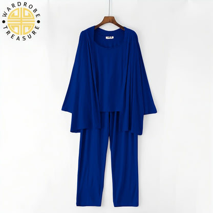 Navy Blue 03 Pcs Sleep Wear For Her