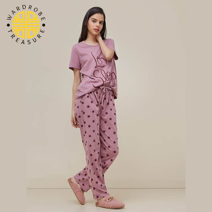 Love Sleep Printed Casual PJ Set For Her