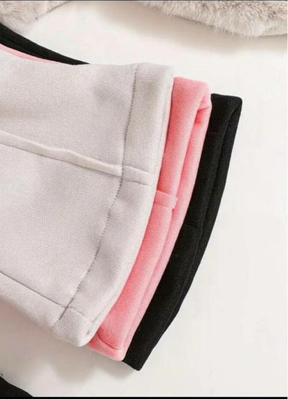 Pack of 3 Multi colours Kids Winter Trousers (Black, Pink & Off White)