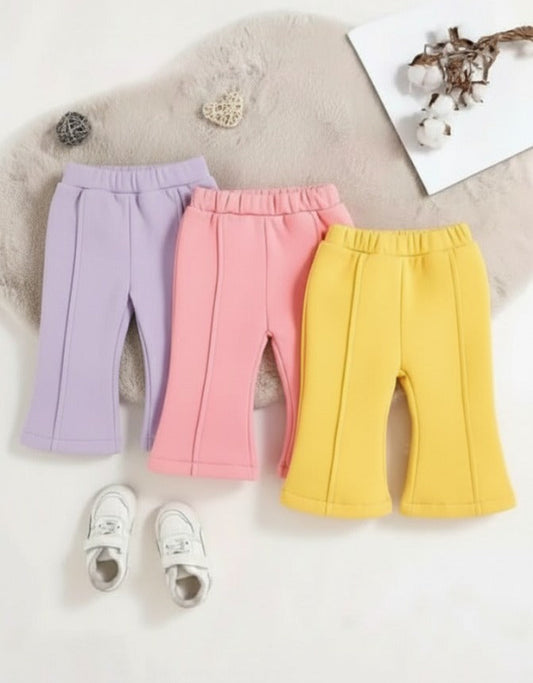 Pack of 3 Multi colours Kids Winter Trousers (Lilac, Pink & Yellow)