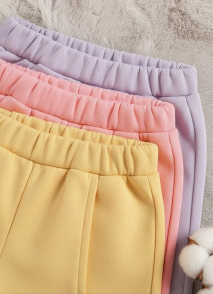 Pack of 3 Multi colours Kids Winter Trousers (Lilac, Pink & Yellow)