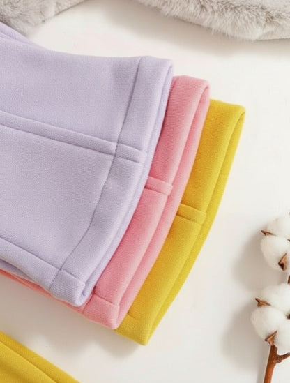 Pack of 3 Multi colours Kids Winter Trousers (Lilac, Pink & Yellow)