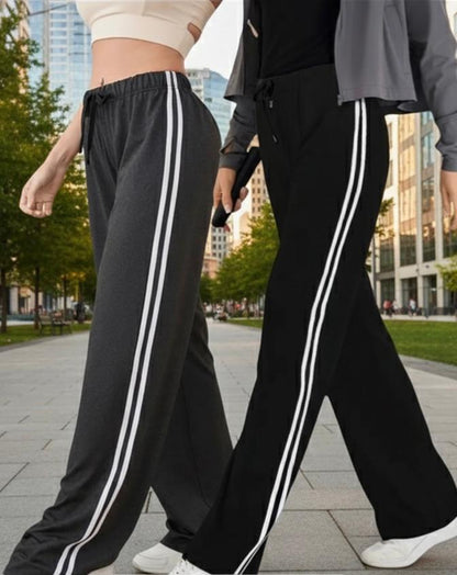 Pack of 2 Stripe Pajamas For Her (Charcoal Grey & Black)