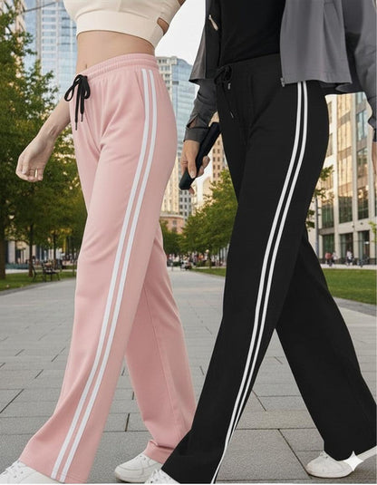 Pack of 2 Stripe Pajamas For Her (Baby Pink & Black)
