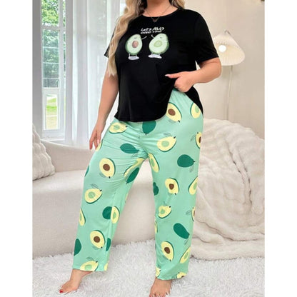 Black Avocado Printed PJ Set For Her