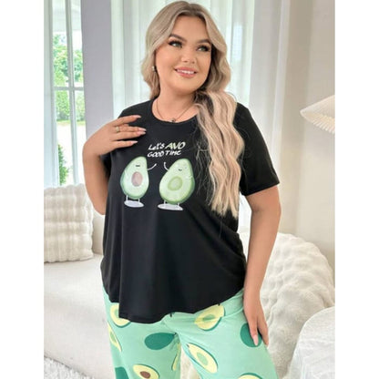 Black Avocado Printed PJ Set For Her