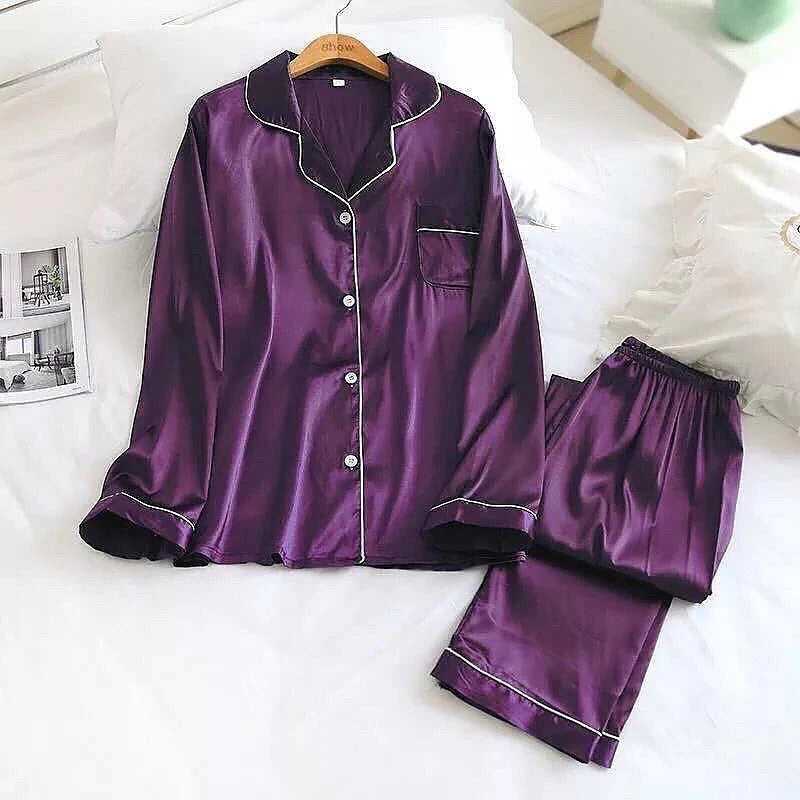 Purple Silk PJ Set For Her