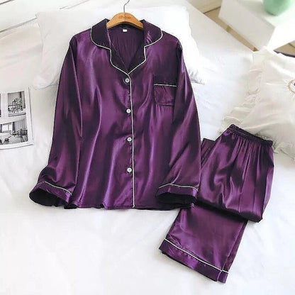 Purple Silk PJ Set For Her