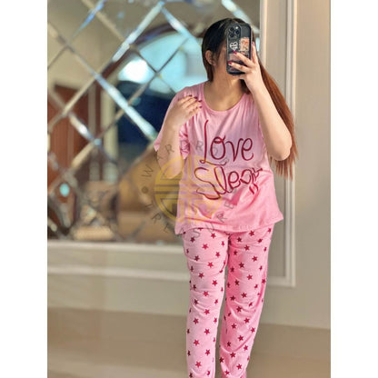 Love Sleep Printed Casual PJ Set For Her