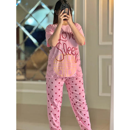 Love Sleep Printed Casual PJ Set For Her