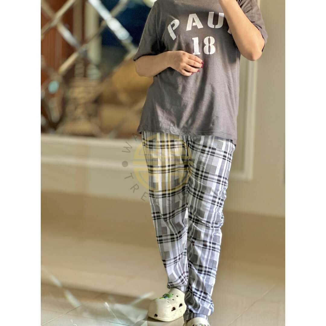 Grey Paul 18 Printed Casual PJ Set For Her