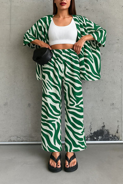 2 Pcs Chic Zebra Printed Co Ord Set