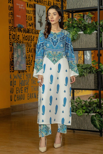 Blue Paisley Long Dress
