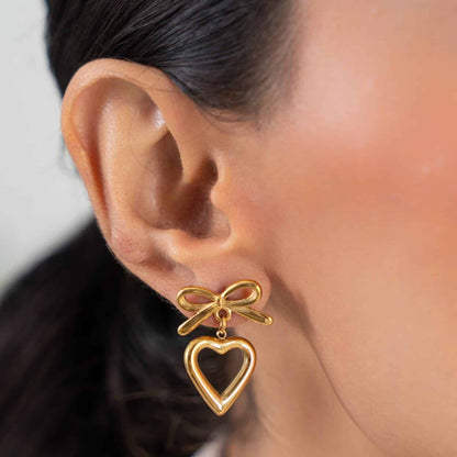 Heart Bow Earing