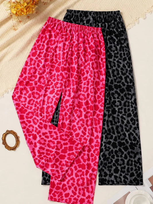 Pack of 2 Cheetah Palazzo Pajamas For Her