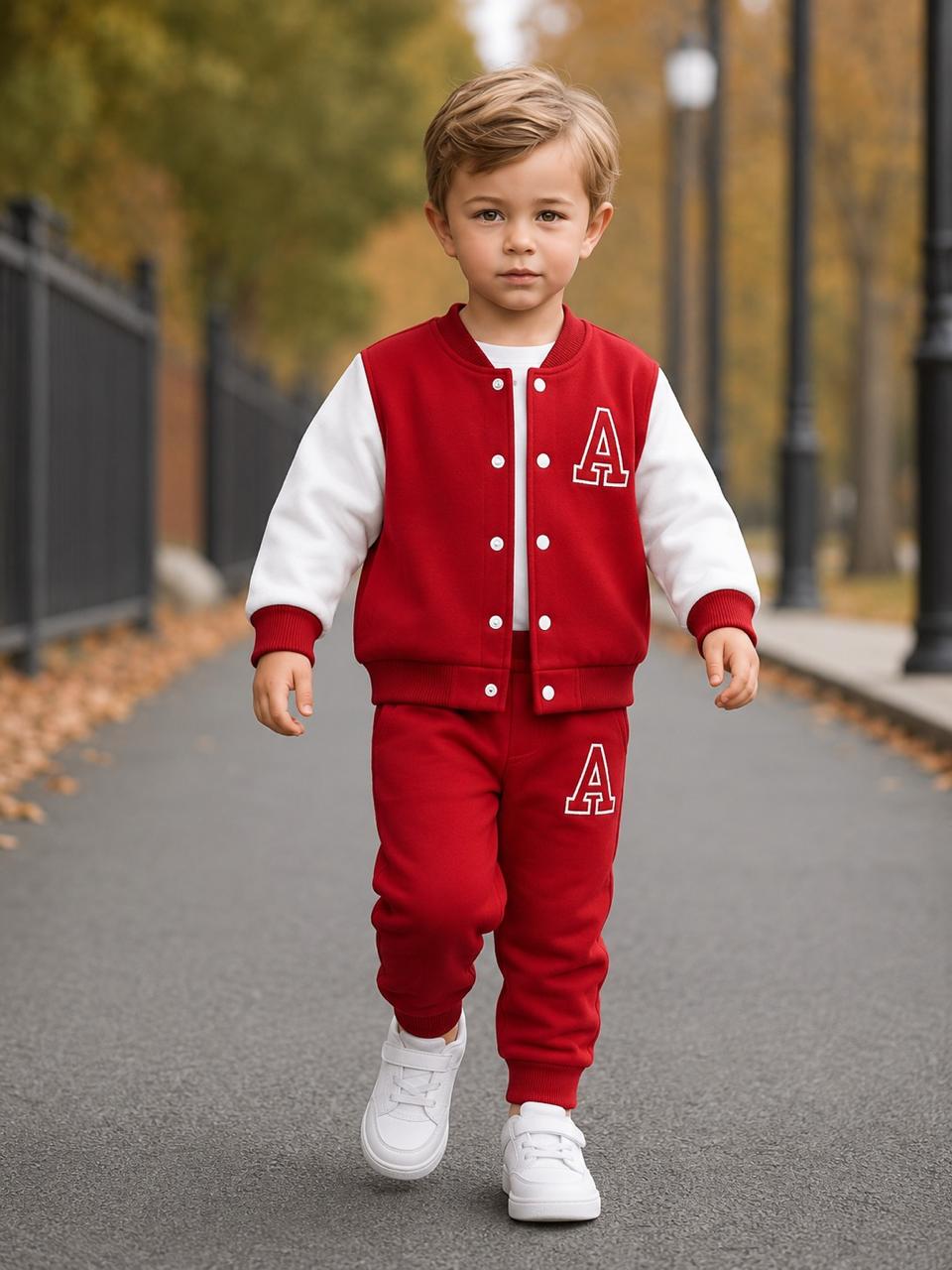 Red And White Versity Kids Track suit