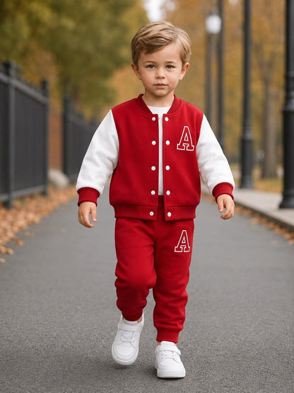Red And White Versity Kids Track suit