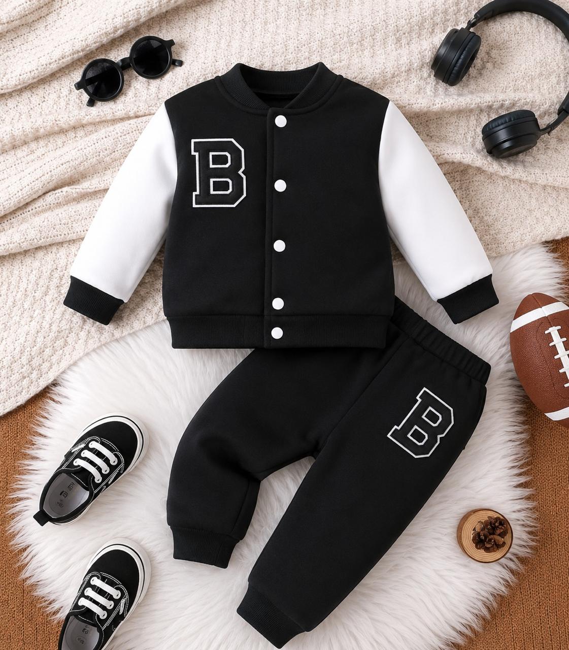 Black And White Versity Kids Track suit