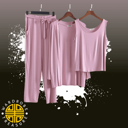 Baby Pink 03 Pcs Sleep Wear For Her