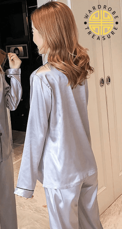 Rusty Gray Silk PJ Set For Her