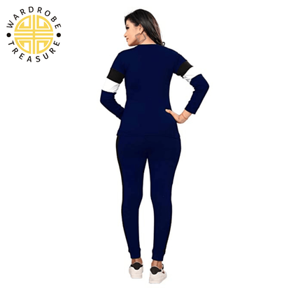 Navy Blue Panel TrackSuit For Her