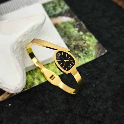 Golden Snake Watch Bangle