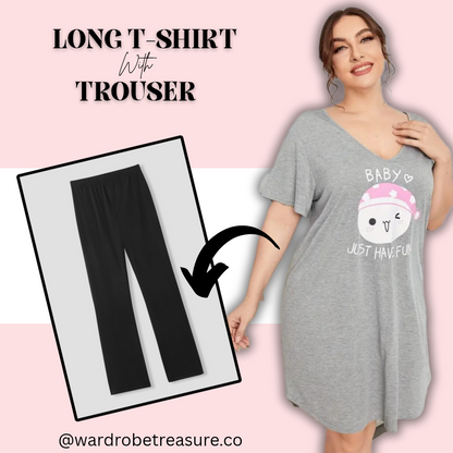 Grey Baby Just Have Fun Printed Long Tee For Her