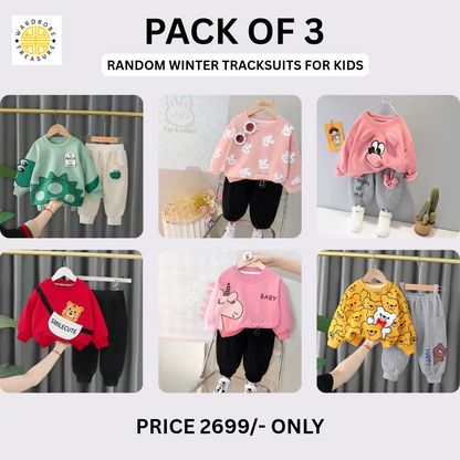 Pack of 3 Kids Winter Tracksuits (Random Design)