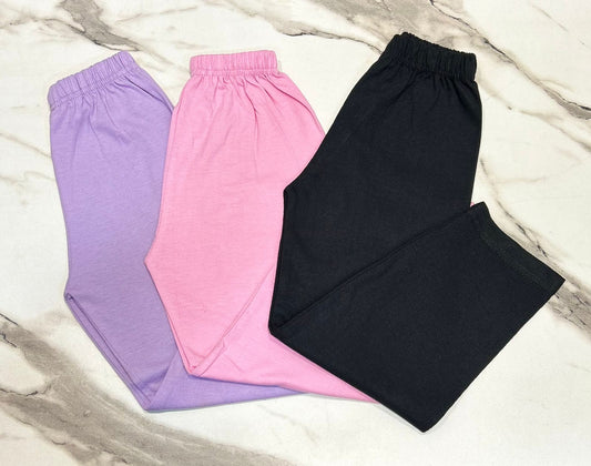 Pack of 3 Plain Trousers For Girls
