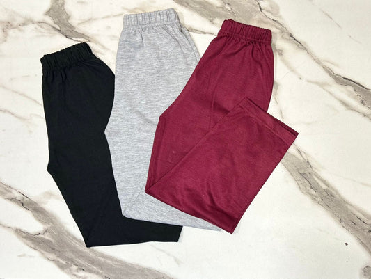 Pack of 3 Plain Trousers For Boys